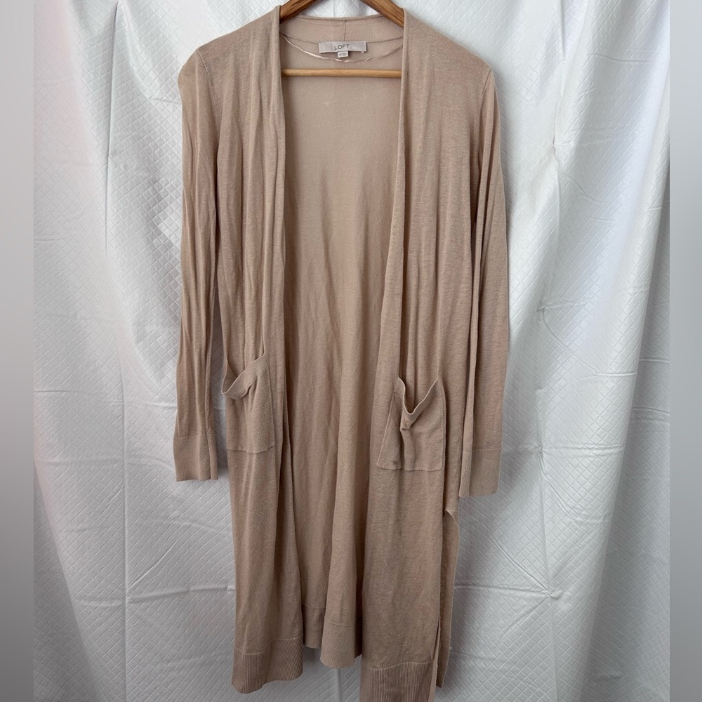 LOFT Soft Beige Knit Cardigan